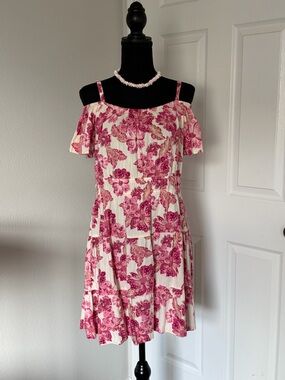 Girls Pink Floral Summer Dress